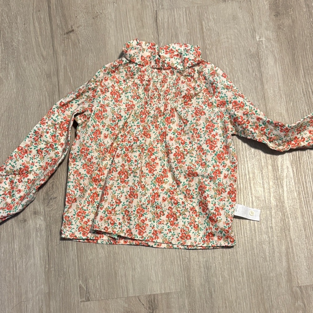 Floral Kids Shirt - Red and Green